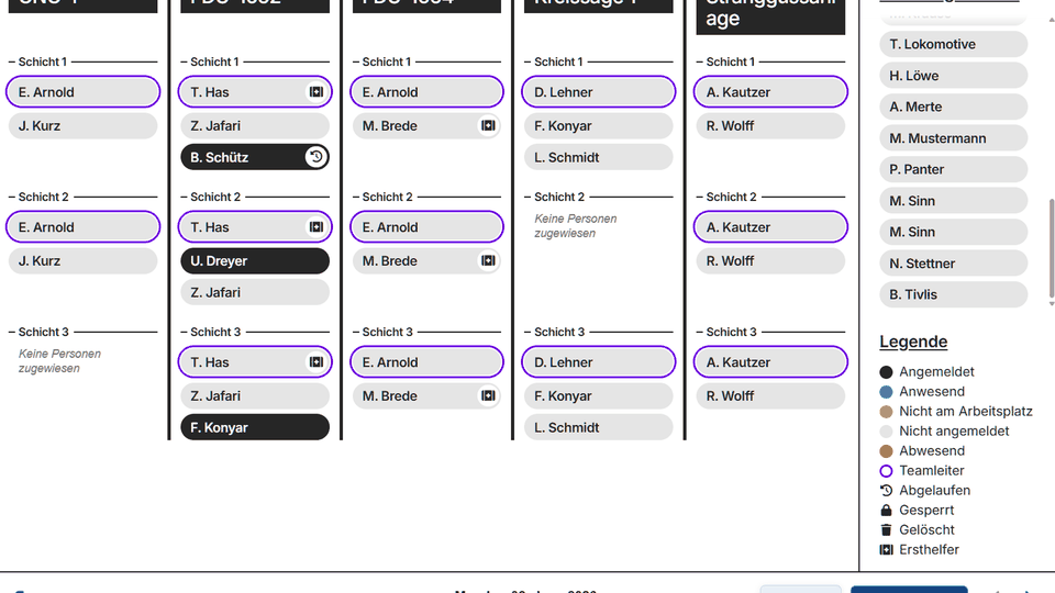 Screenshot Plantafel